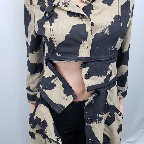 Rachel Roy Trench Coat Snap Closure Lined Zipper Detail Modal XS X-Small - Picture 9 of 11